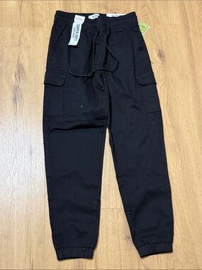 Super Soft Black Cargo Jogger Ankle Pants by Tinsel
